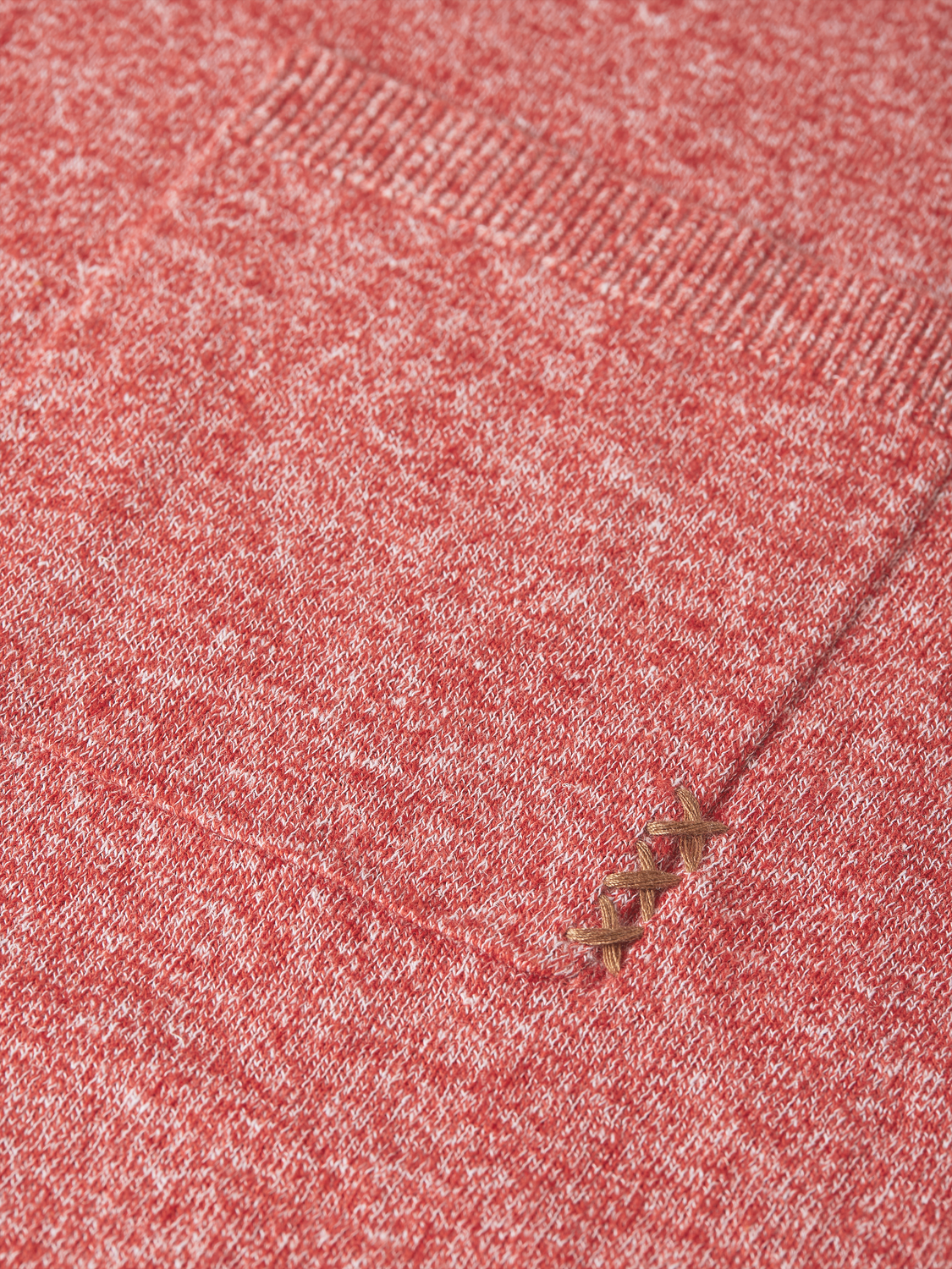 Linen-Blend Melange Regular-Fit Pullover