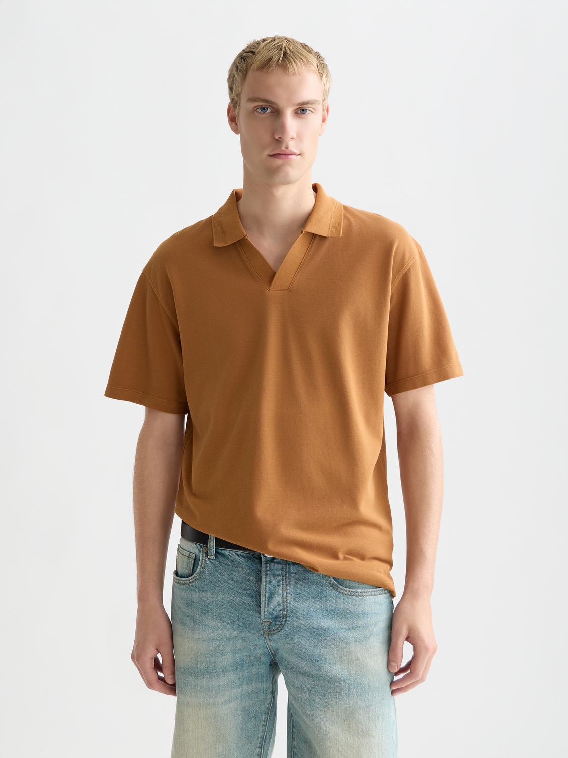 3 Crosses Pique Relaxed-Fit Garment-Dyed Polo