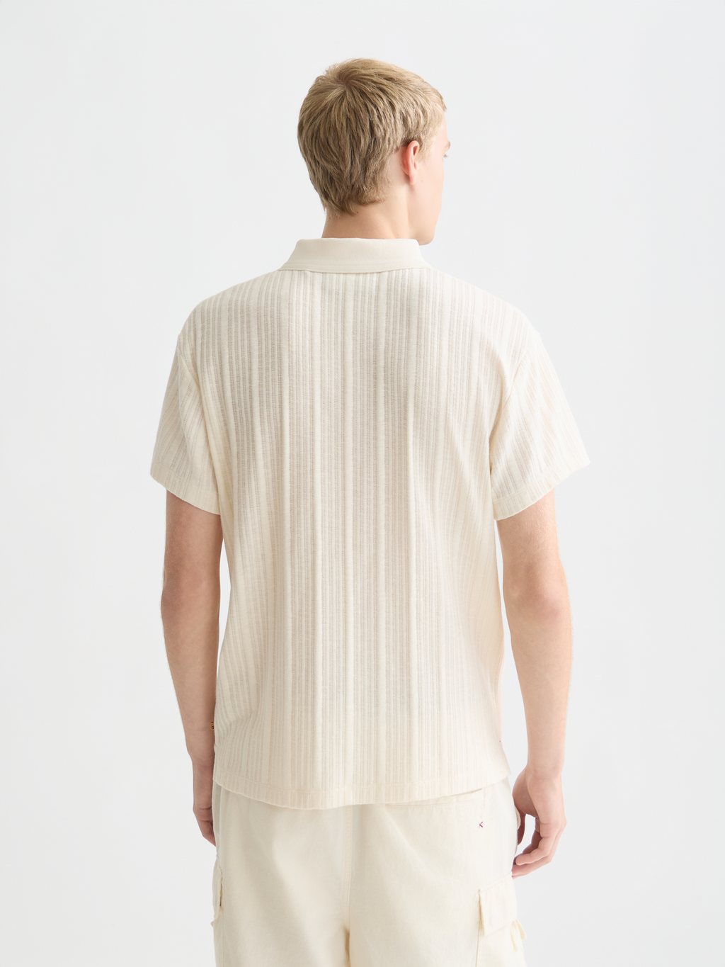 Structured Ribbed Relaxed-Fit Polo