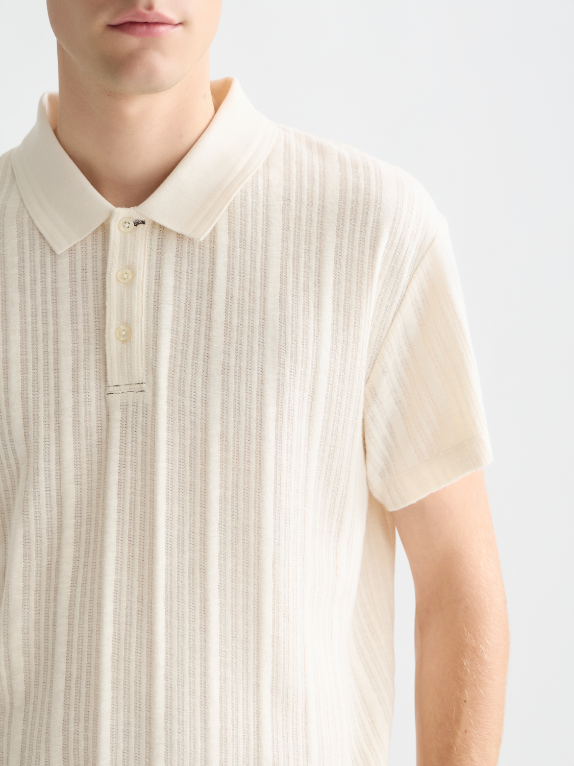 Structured Ribbed Relaxed-Fit Polo