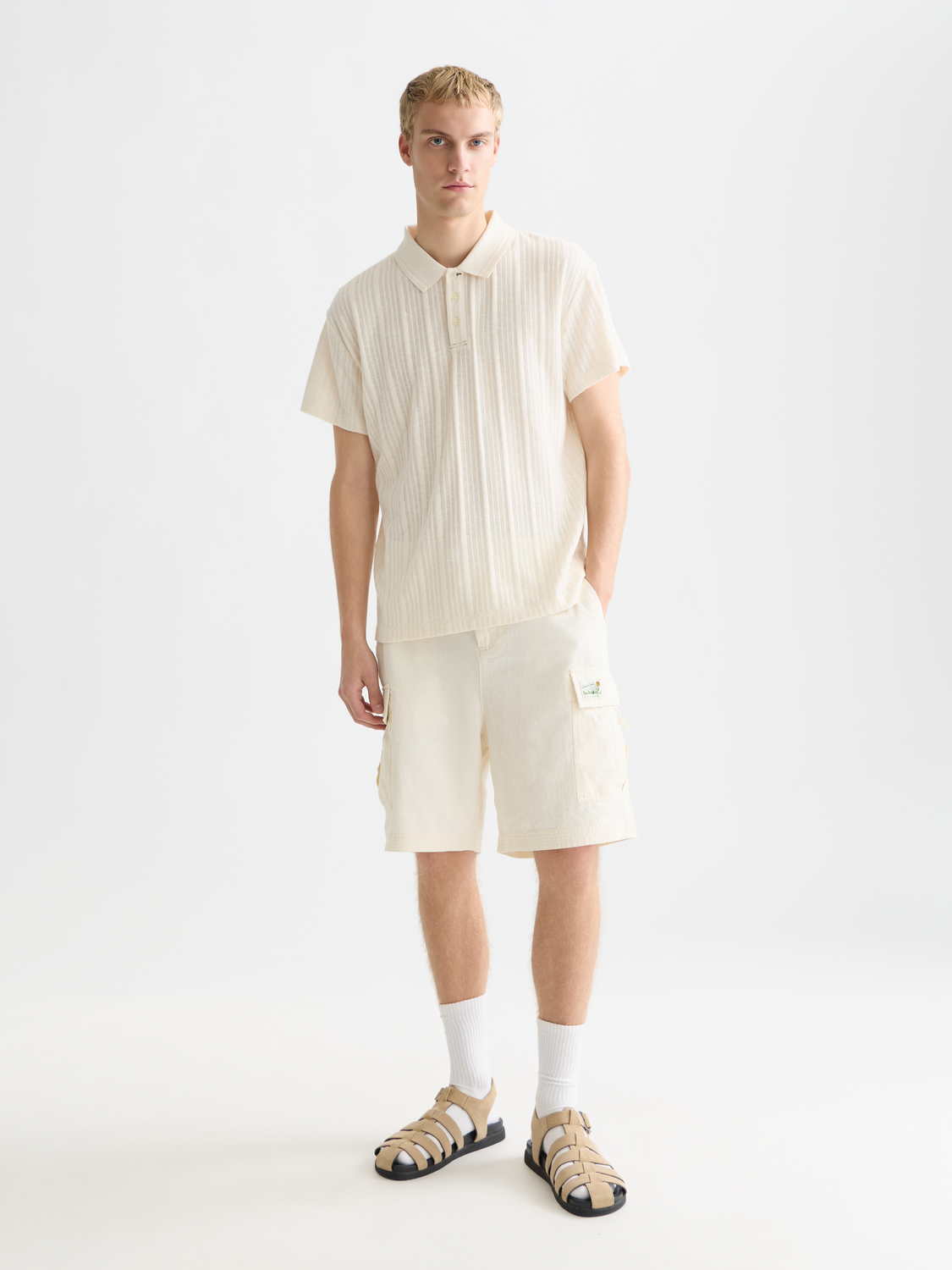 Structured Ribbed Relaxed-Fit Polo