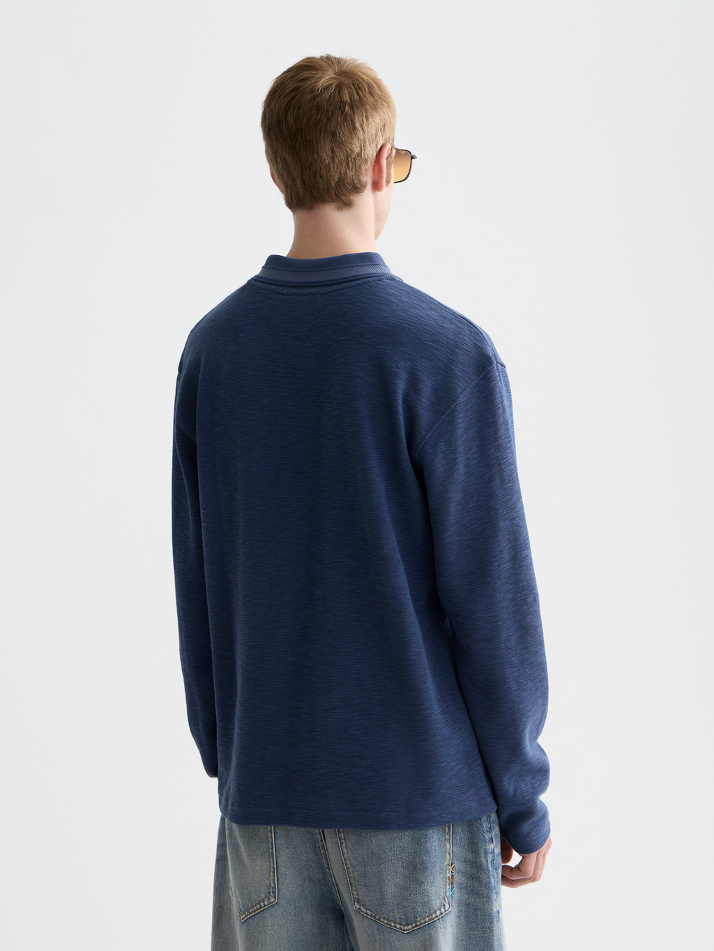 Structured Relaxed-Fit Long-Sleeved Polo