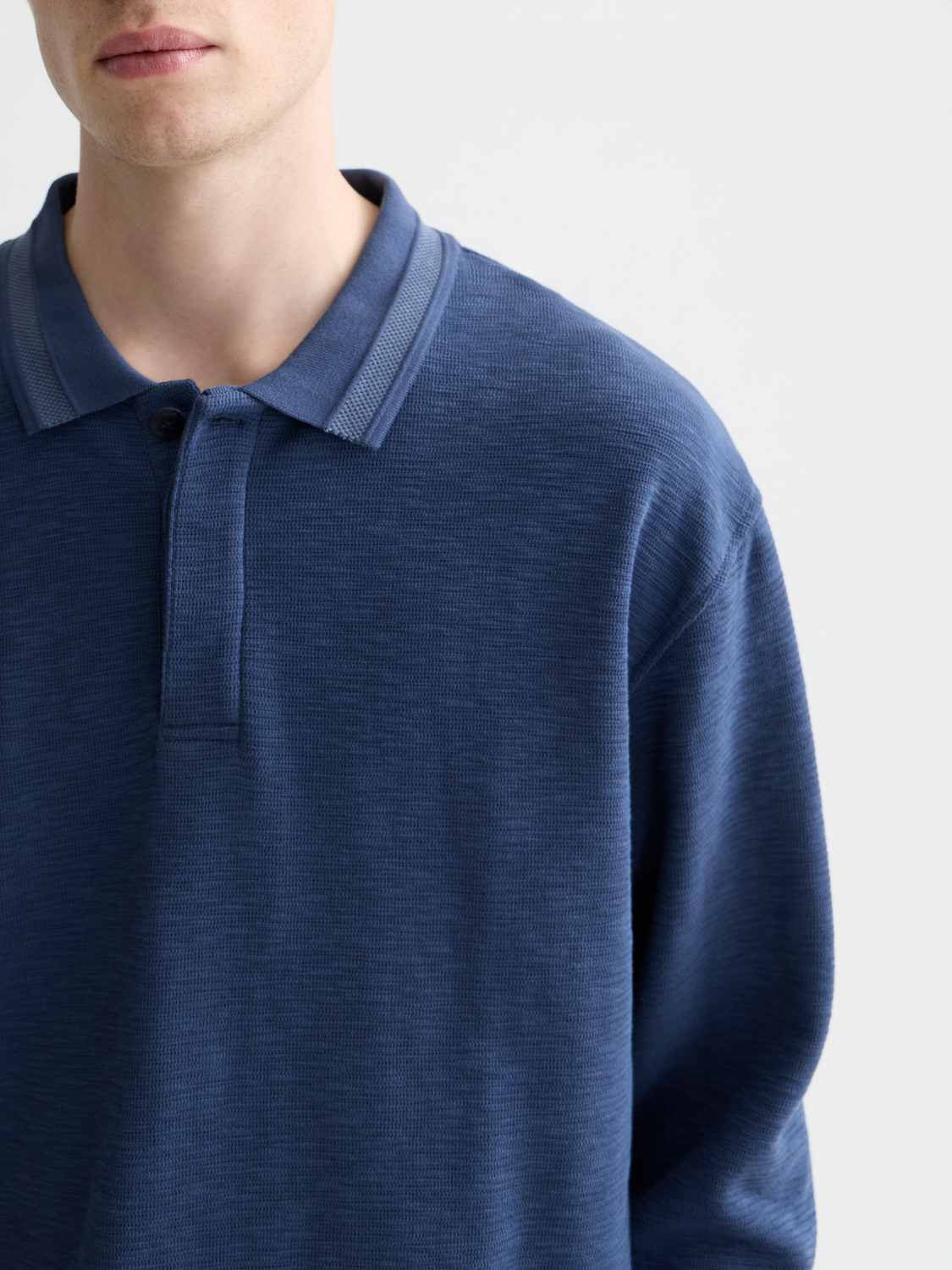 Structured Relaxed-Fit Long-Sleeved Polo