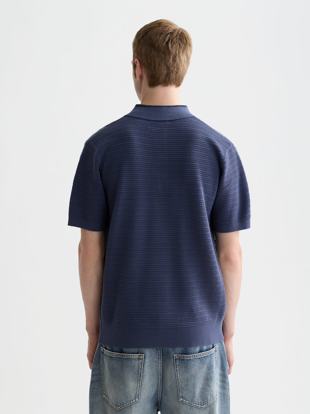 Structured Knitted Regular-Fit Polo