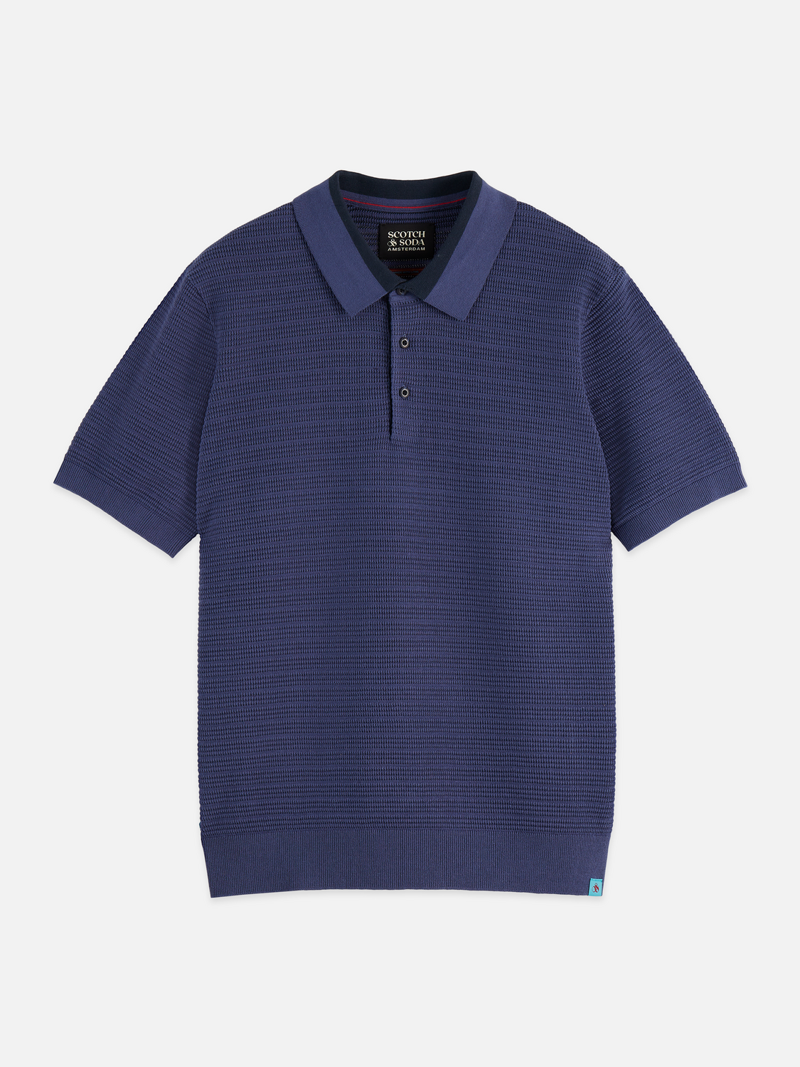 Structured Knitted Regular-Fit Polo