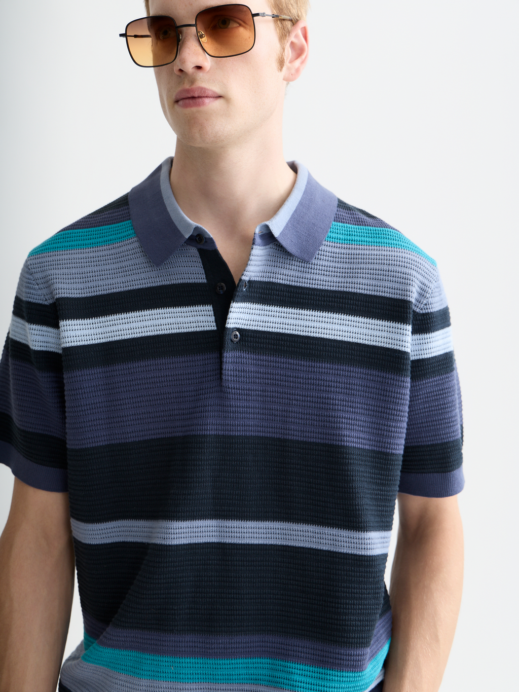 Knitted Striped Regular-Fit Polo