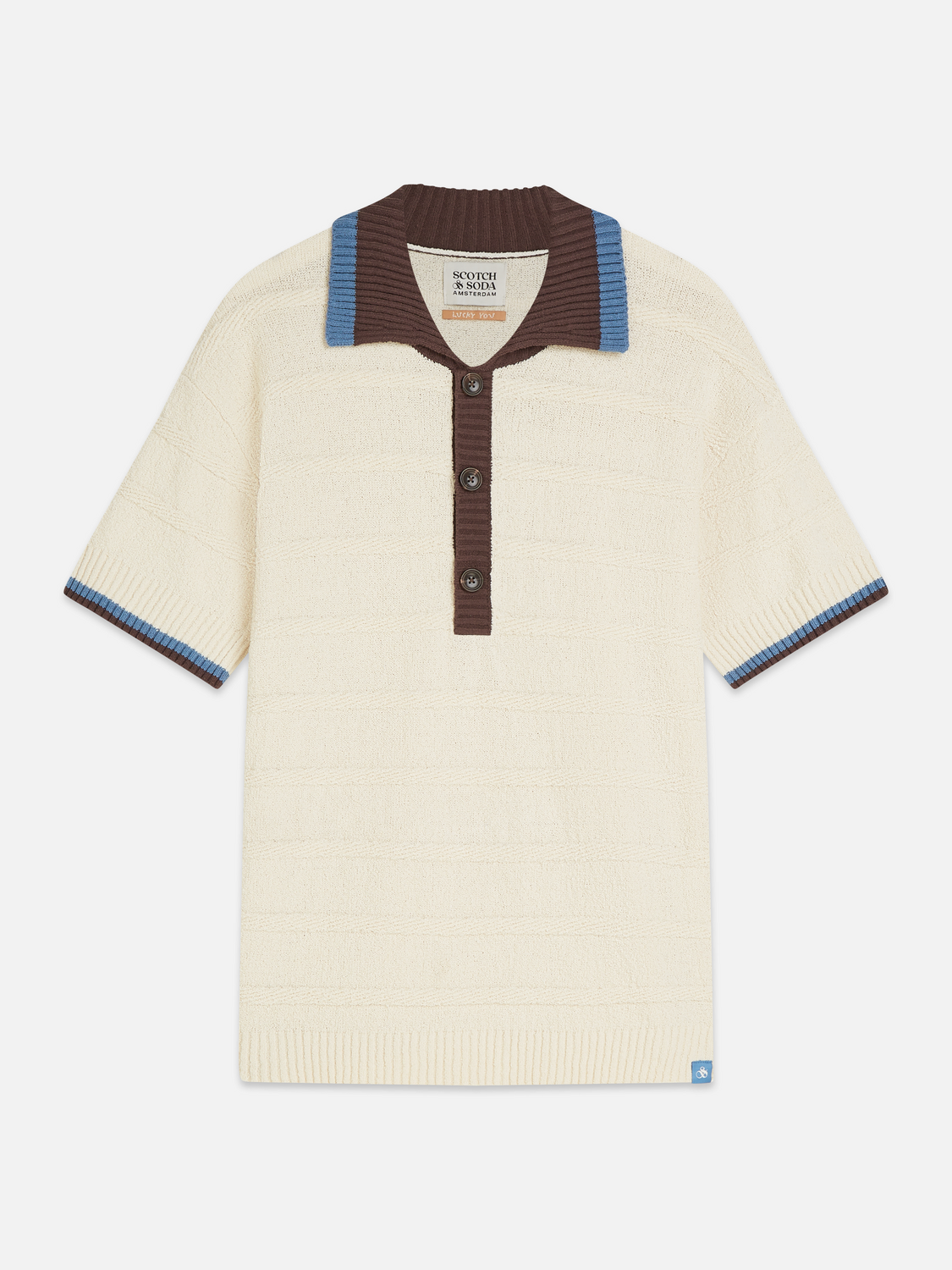 Structured Knitted Loose-Fit Polo