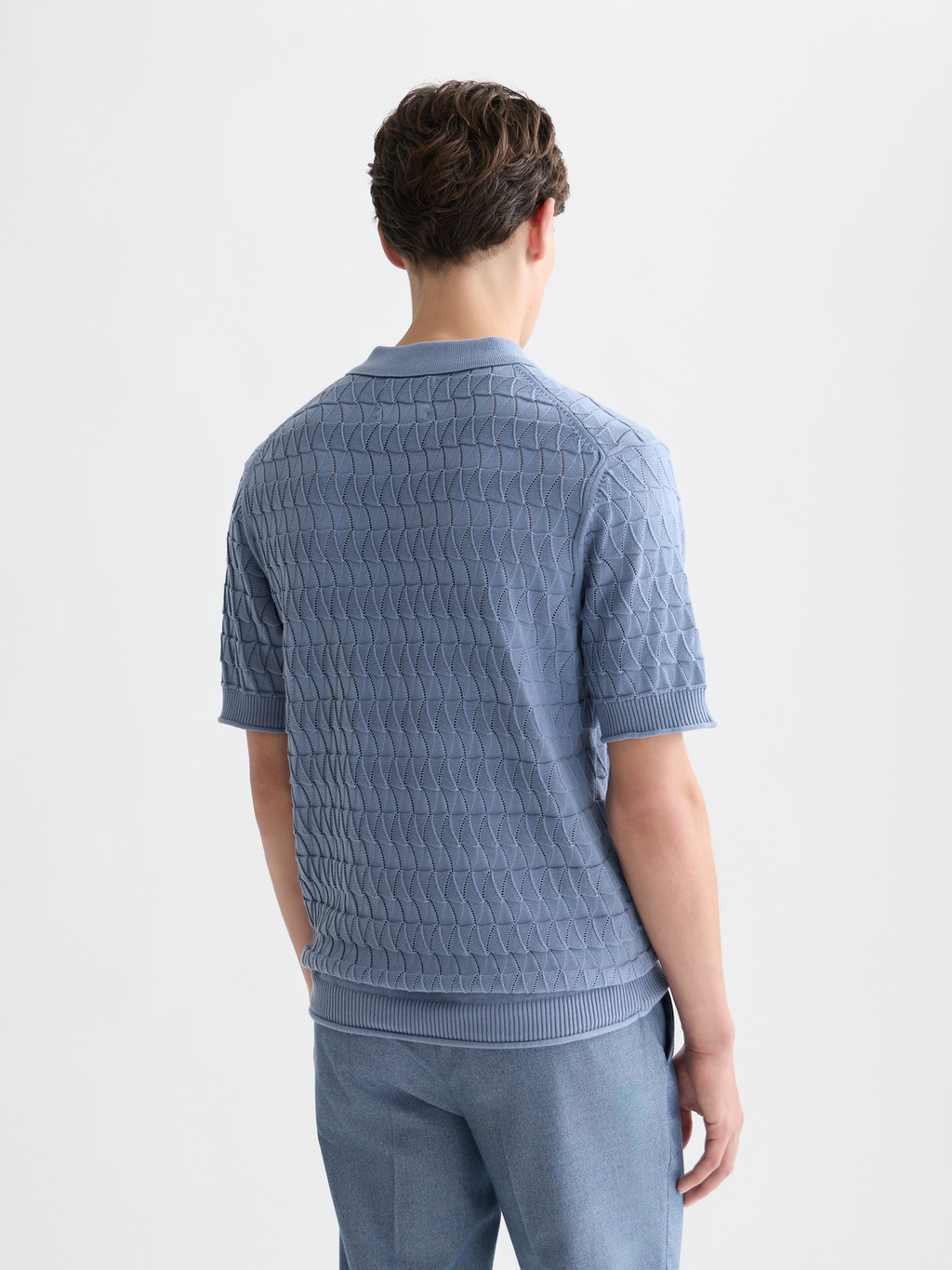 Pointelle Knitted Regular Fit Polo