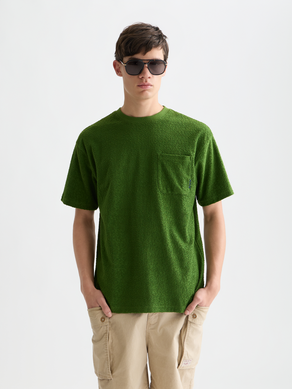 Jacquard Toweling Relaxed Fit T-Shirt