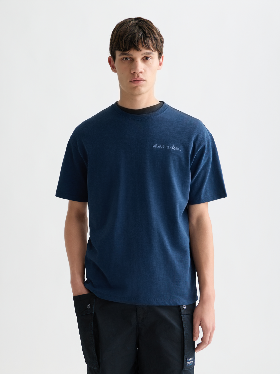 Slub-Yarn Chest Pocket Artwork Relaxed-Fit T-Shirt