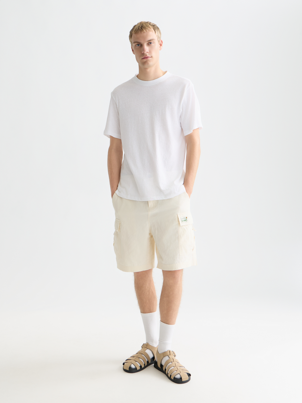 3 Crosses Cotton-Linen Regular-Fit T-Shirt