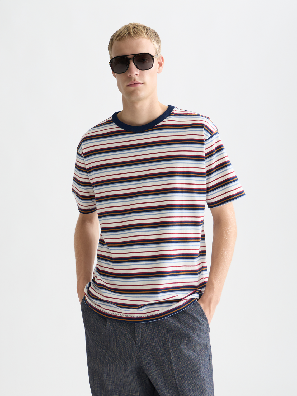 Relaxed-Fit Yarn Dyed T-Shirt