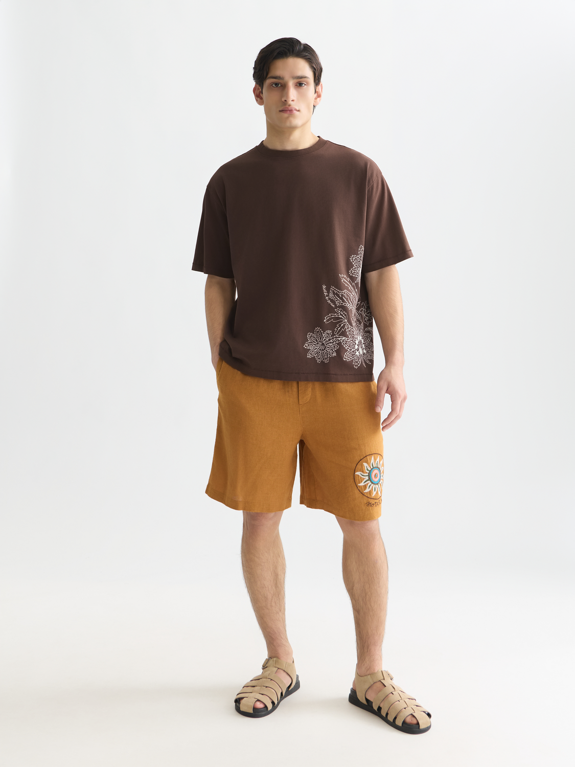 Embroidered Artwork Loose-Fit T-Shirt