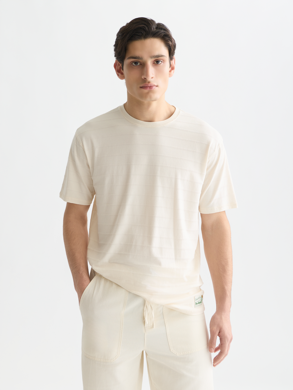 Structured Jacquard Relaxed-Fit T-Shirt