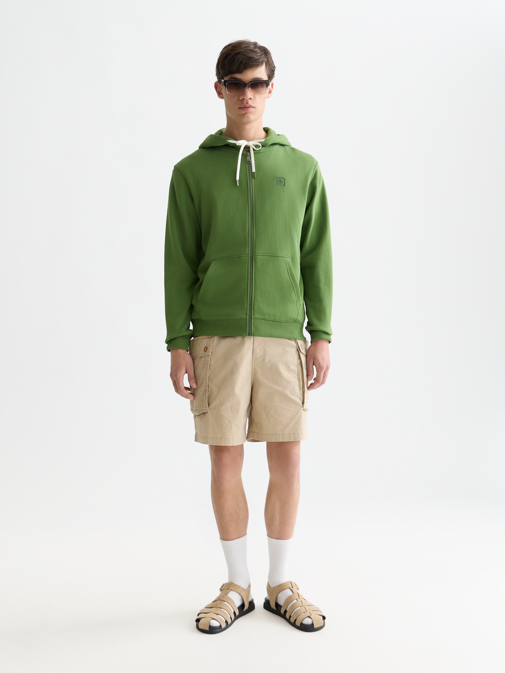 Logo Badge Regular Fit Zip-Up Hoodie