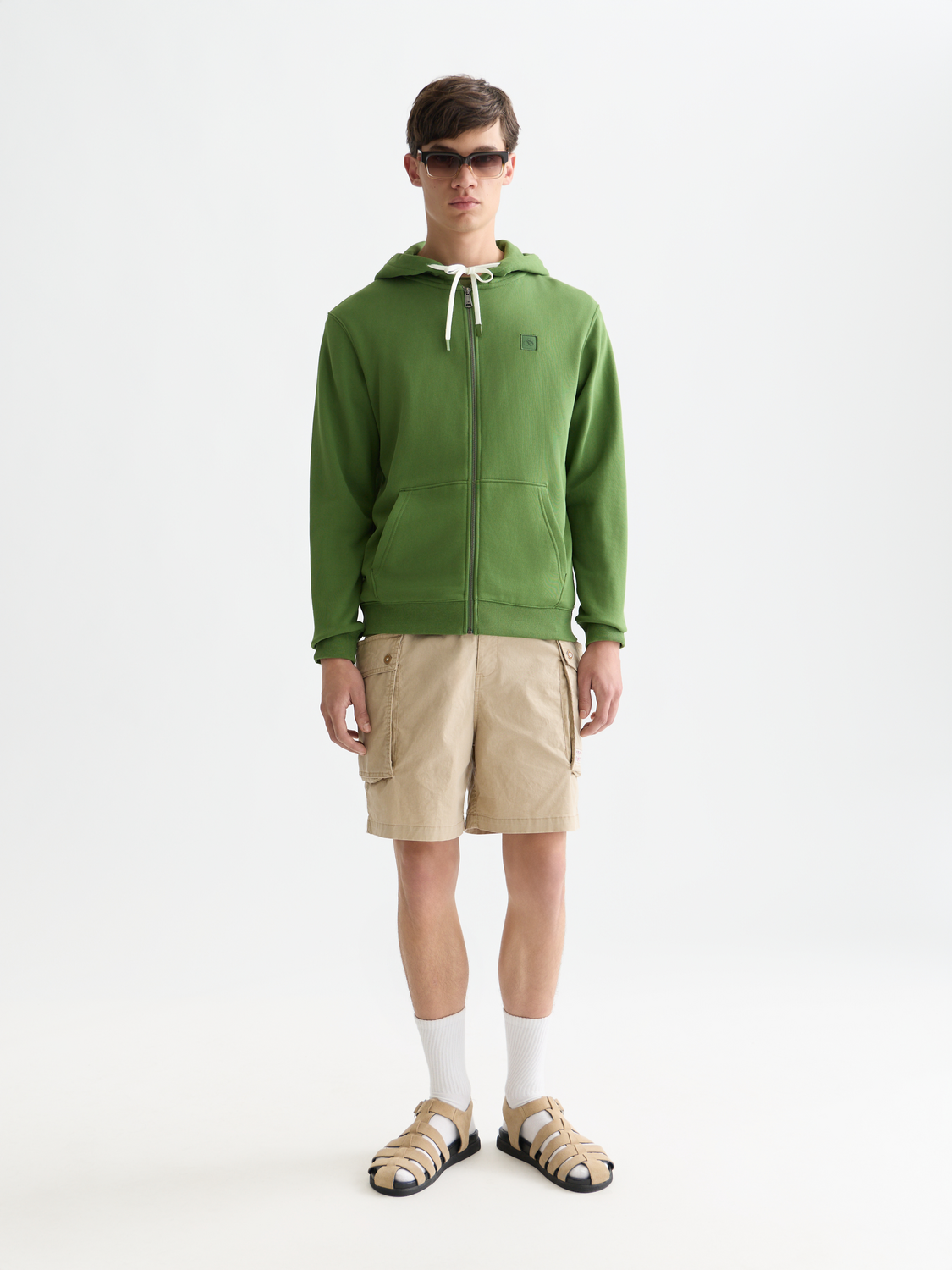 Logo Badge Regular Fit Zip-Up Hoodie