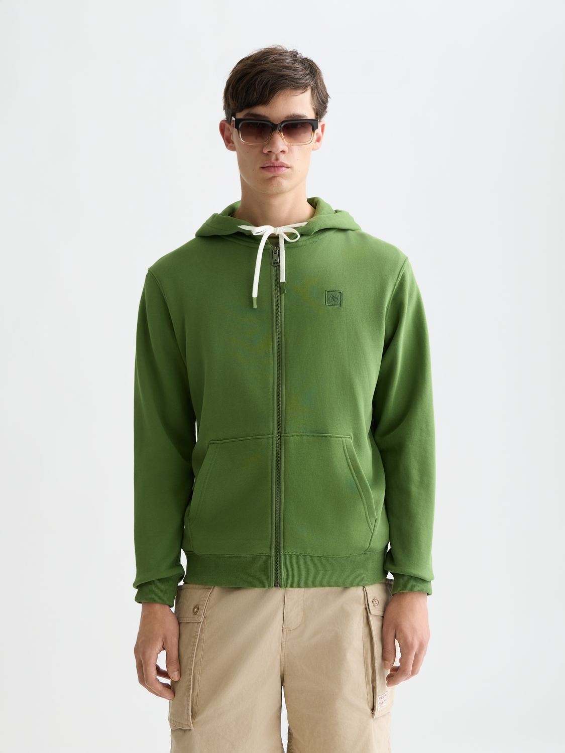 Logo Badge Regular Fit Zip-Up Hoodie