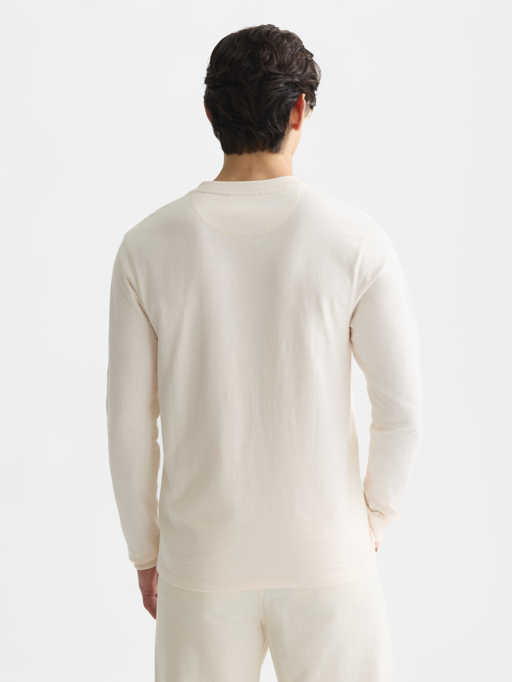 Henley Slub Yarn Regular-Fit Long-Sleeve T-Shirt
