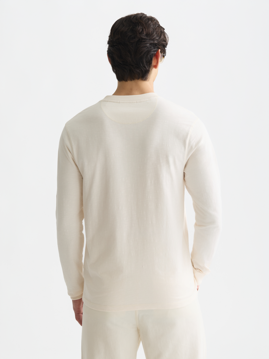 Henley Slub Yarn Regular-Fit Long-Sleeve T-Shirt