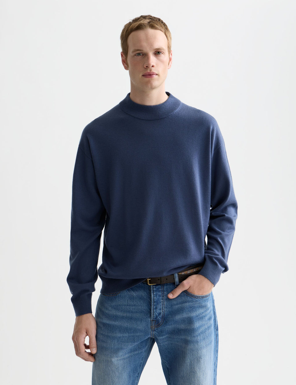 Seasonal Core Dropped Shoulder Mock Neck