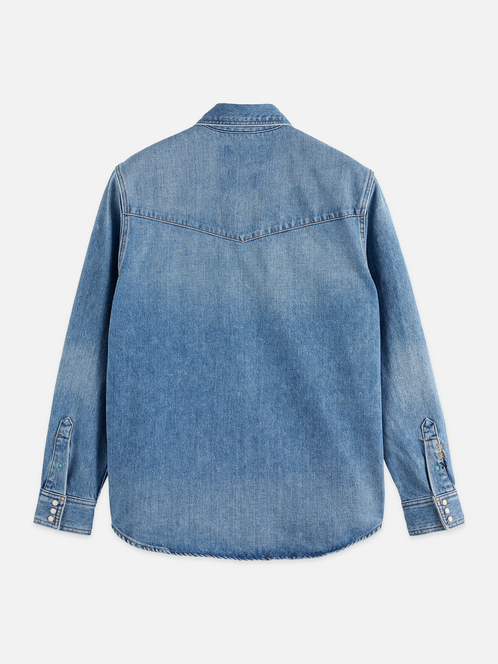 Washed Denim Shirt With Western Details