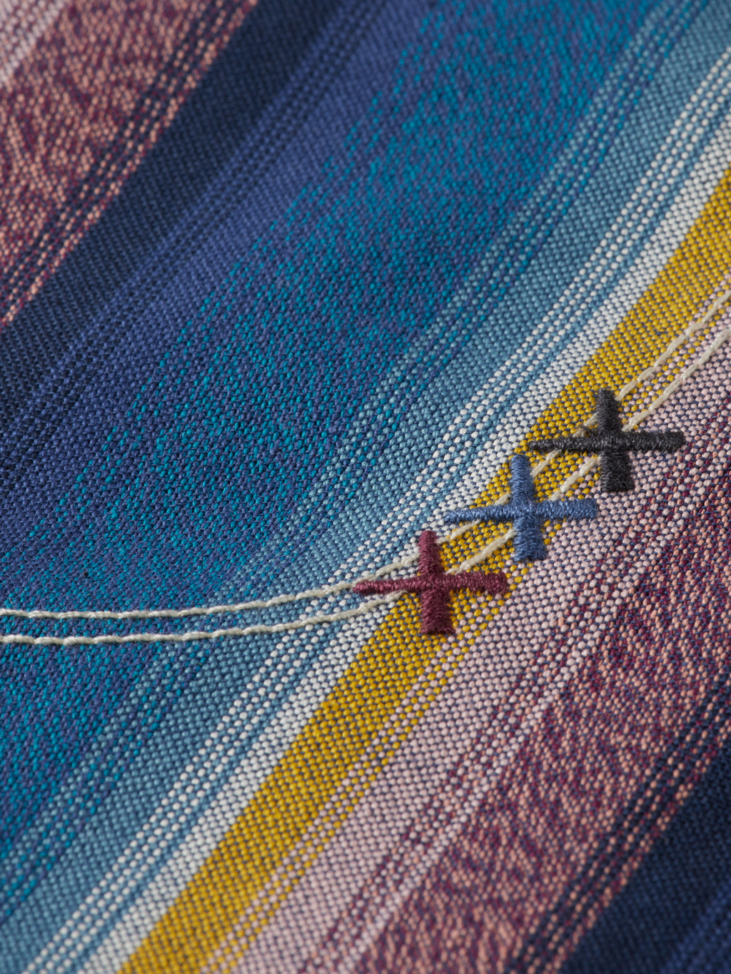 Western Detailed Striped Cotton Loose-Fit Bermuda