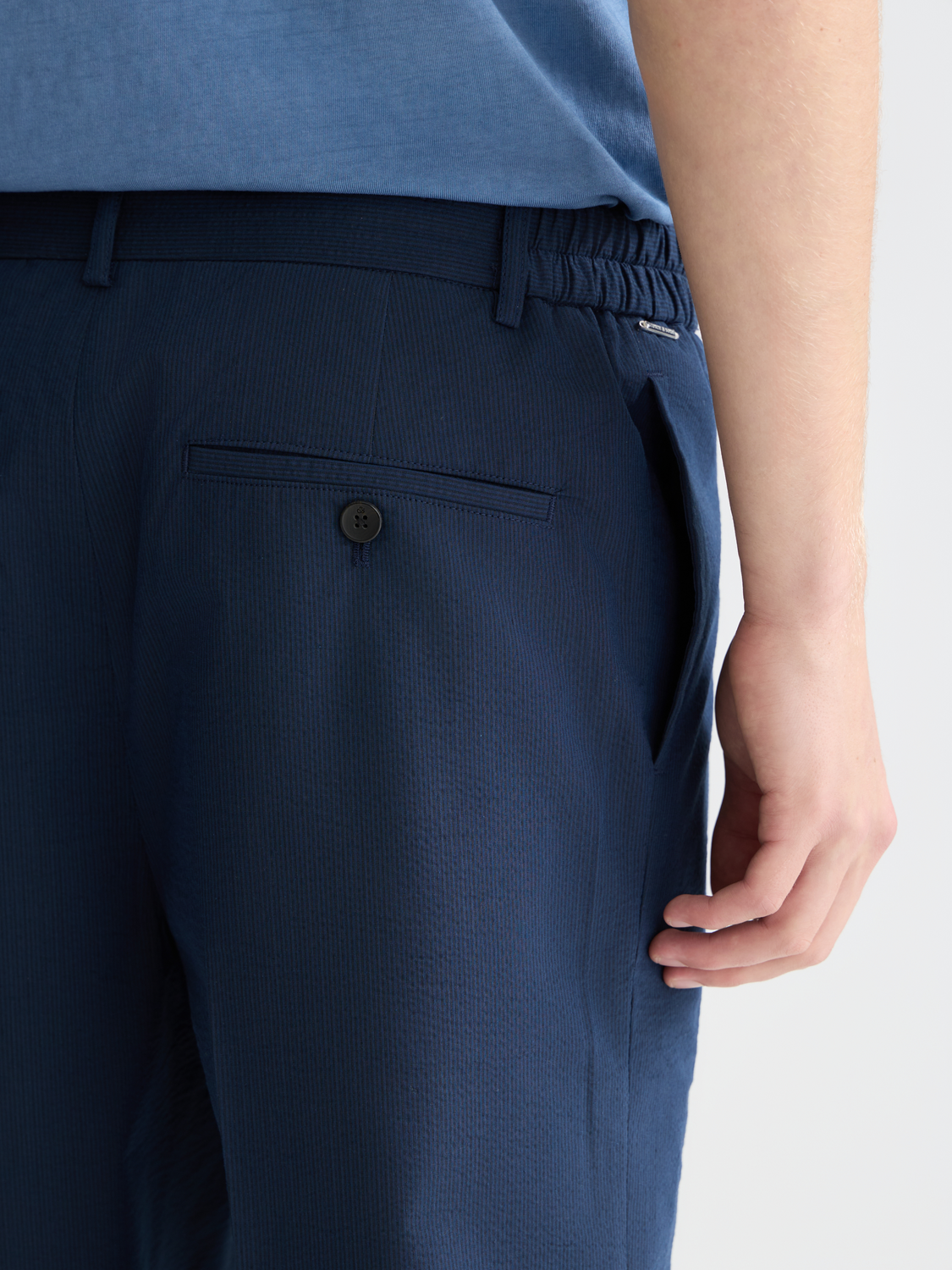 Seersucker Wide-Fit Bermuda Shorts