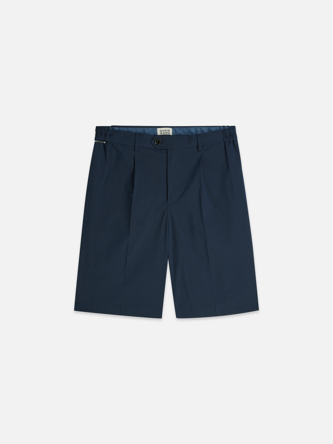 Seersucker Wide-Fit Bermuda Shorts