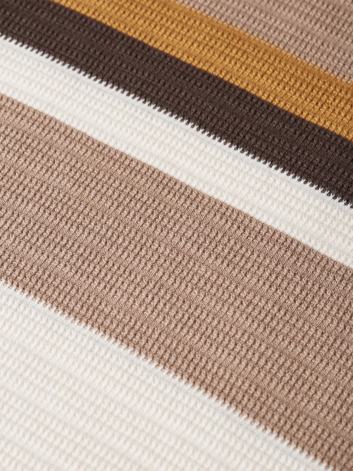 Structured Striped Knitted Polo