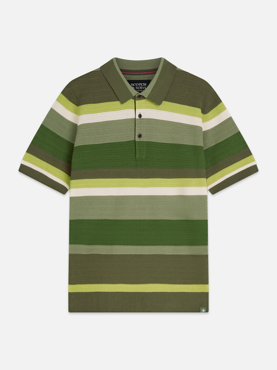 Structured Striped Knitted Polo
