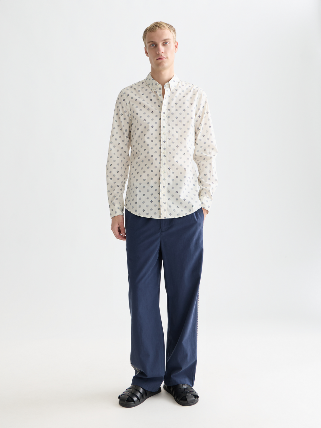 Microprint Poplin Slim-Fit Shirt