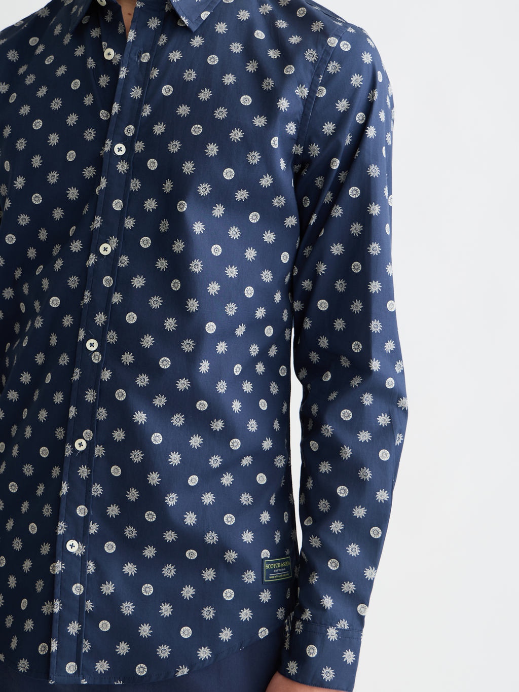 Microprint Poplin Slim-Fit Shirt