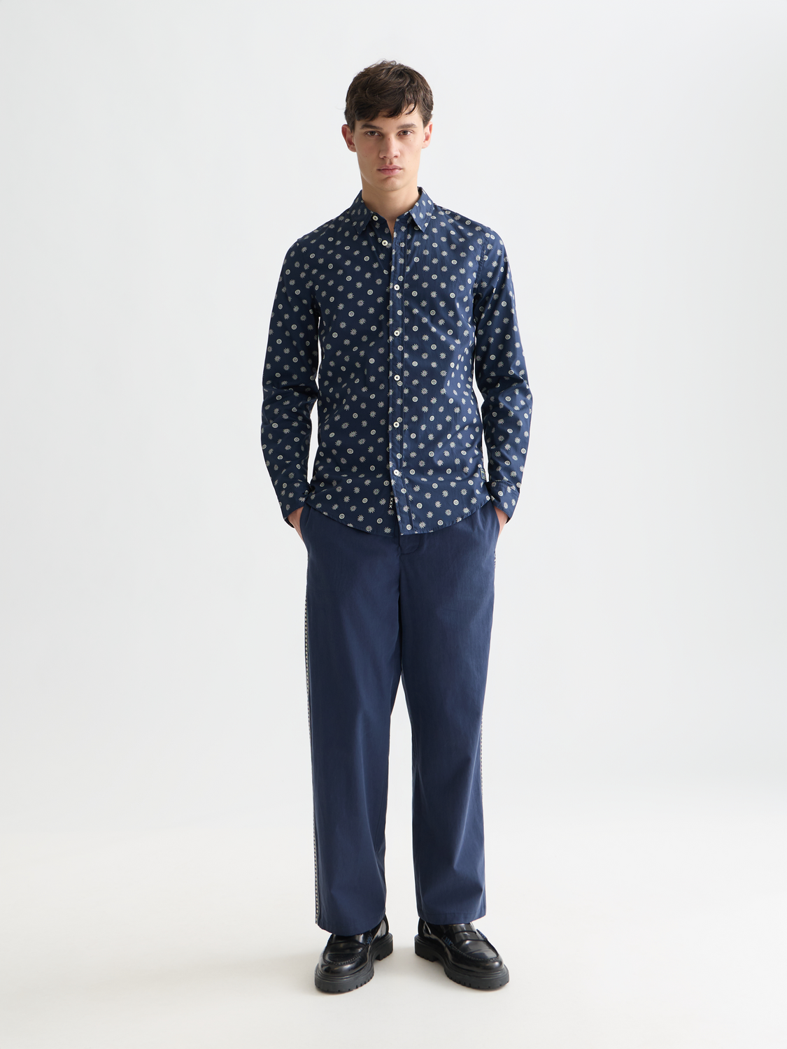 Microprint Poplin Slim-Fit Shirt
