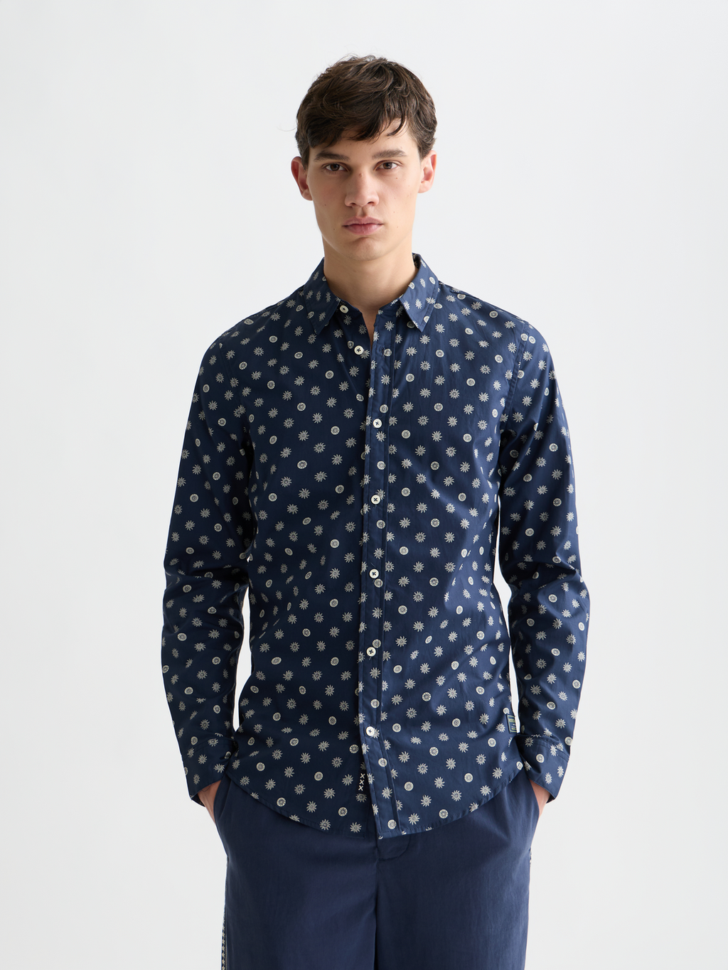 Microprint Poplin Slim-Fit Shirt