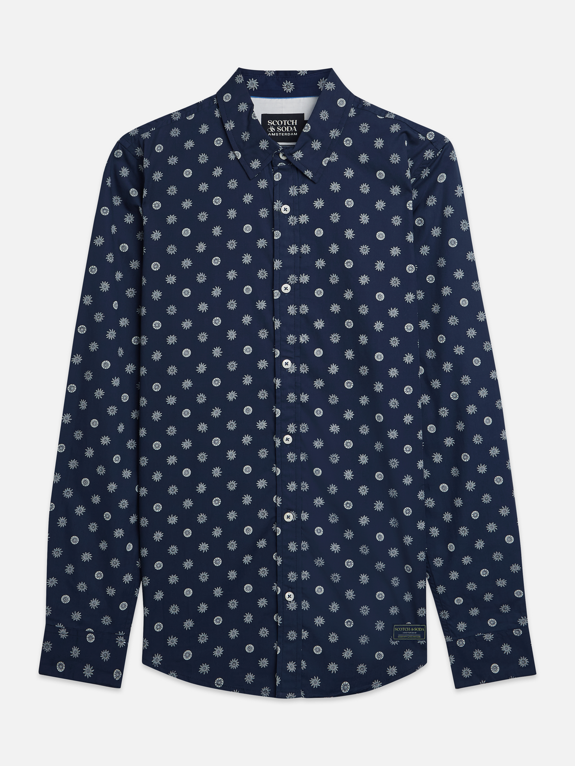 Microprint Poplin Slim-Fit Shirt