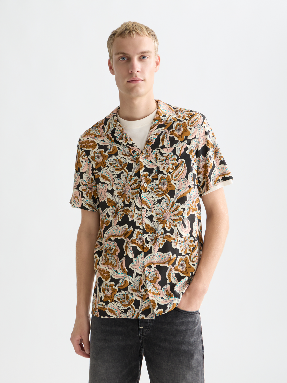 Printed Viscose Regular-Fit Shirt