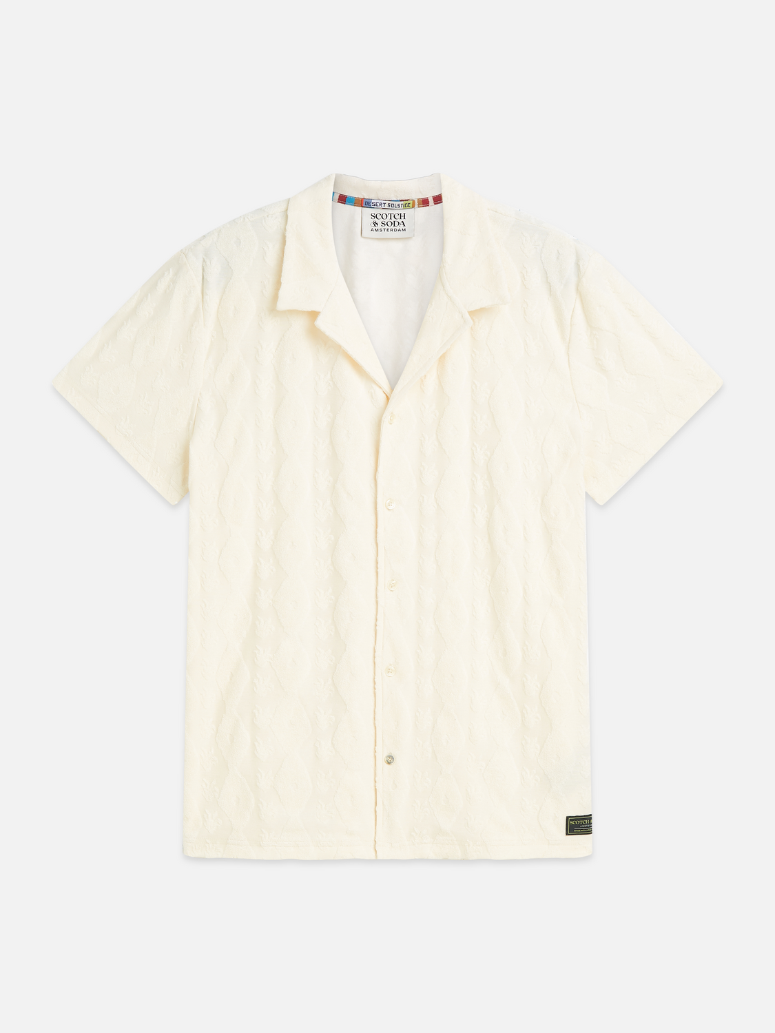 Terry Jacquard Regular-Fit Short-Sleeved Shirt