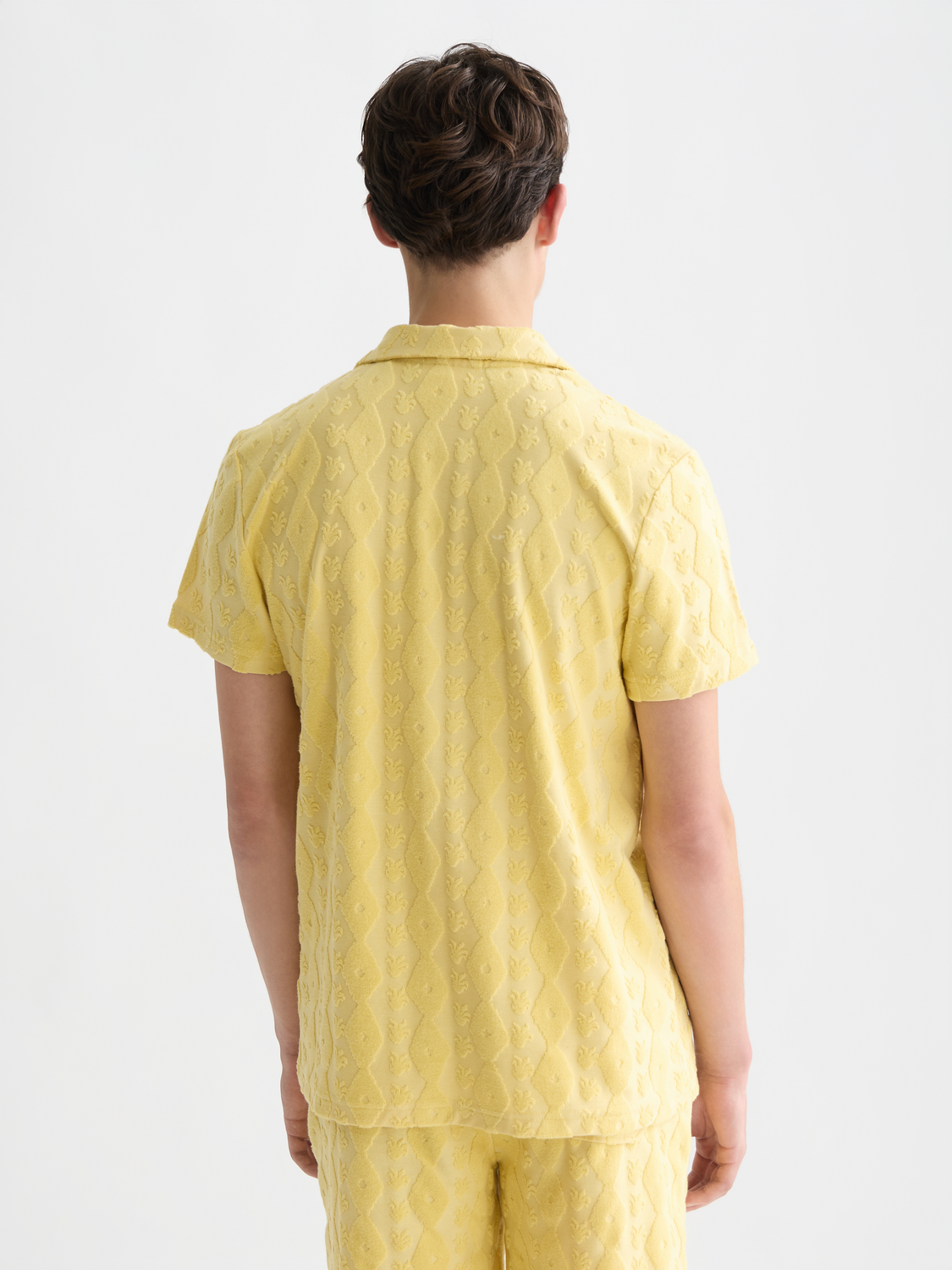 Terry Jacquard Regular-Fit Short-Sleeved Shirt