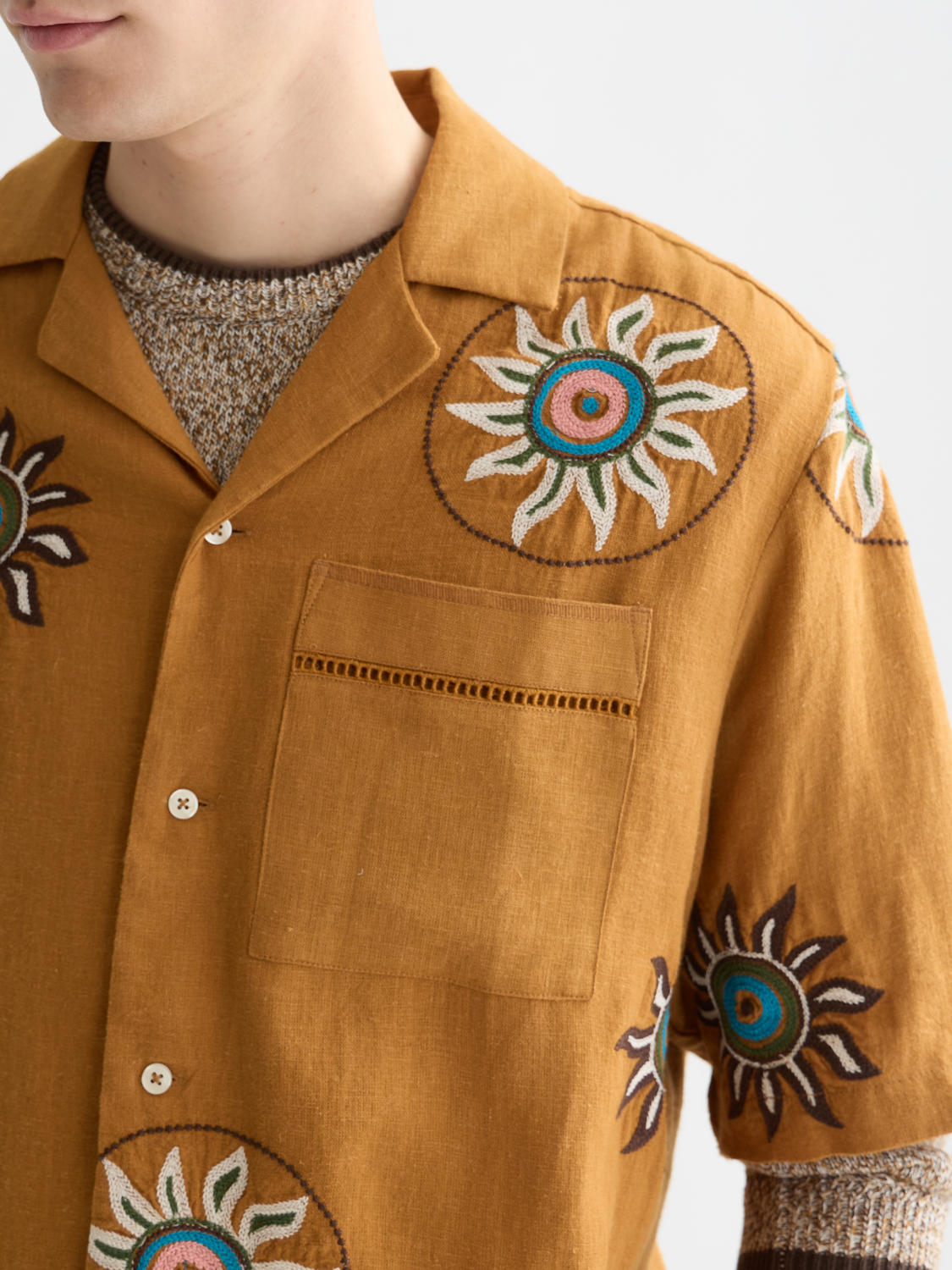 Embroidered Linen Relaxed-Fit Shirt