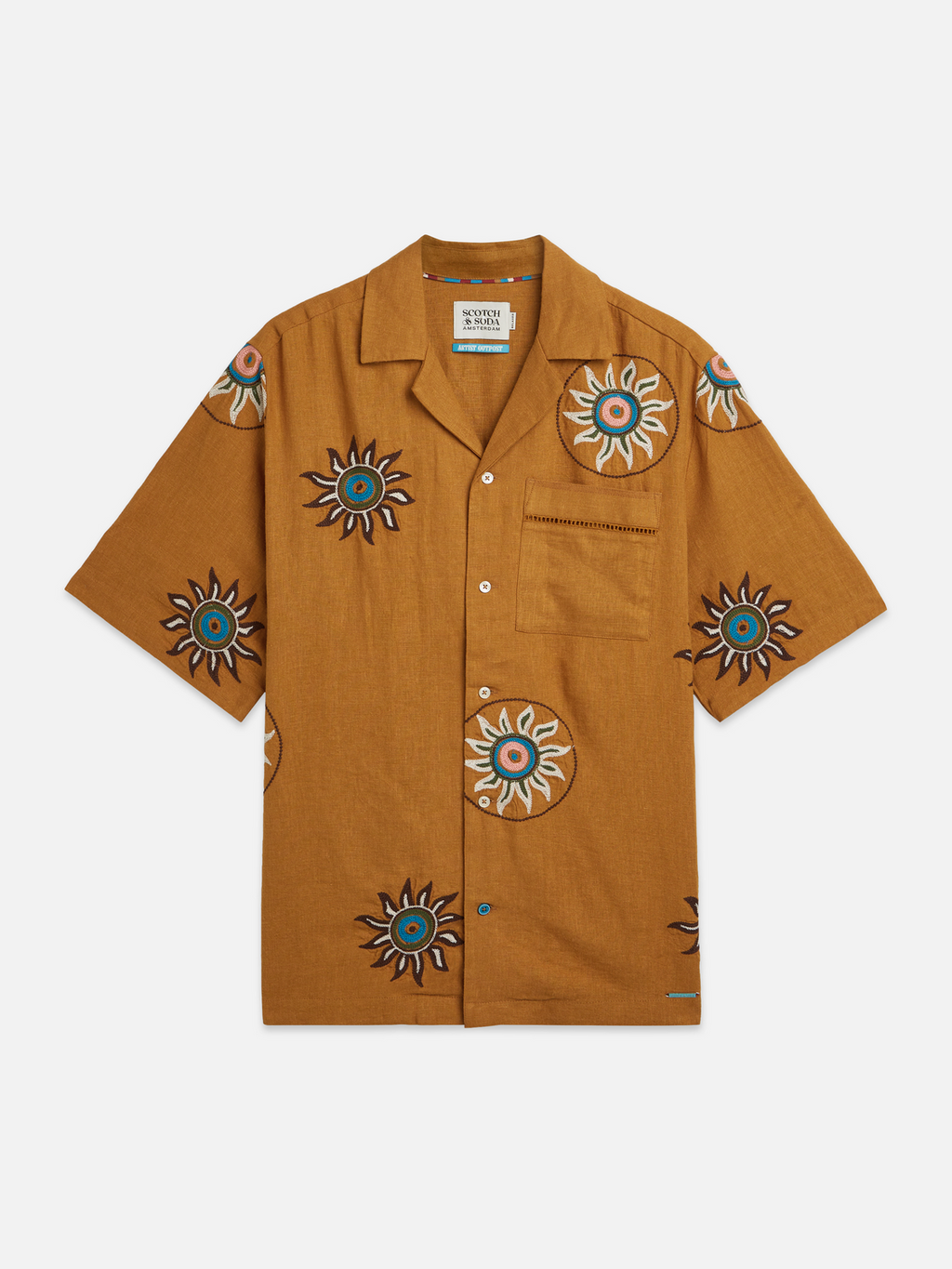 Embroidered Linen Relaxed-Fit Shirt