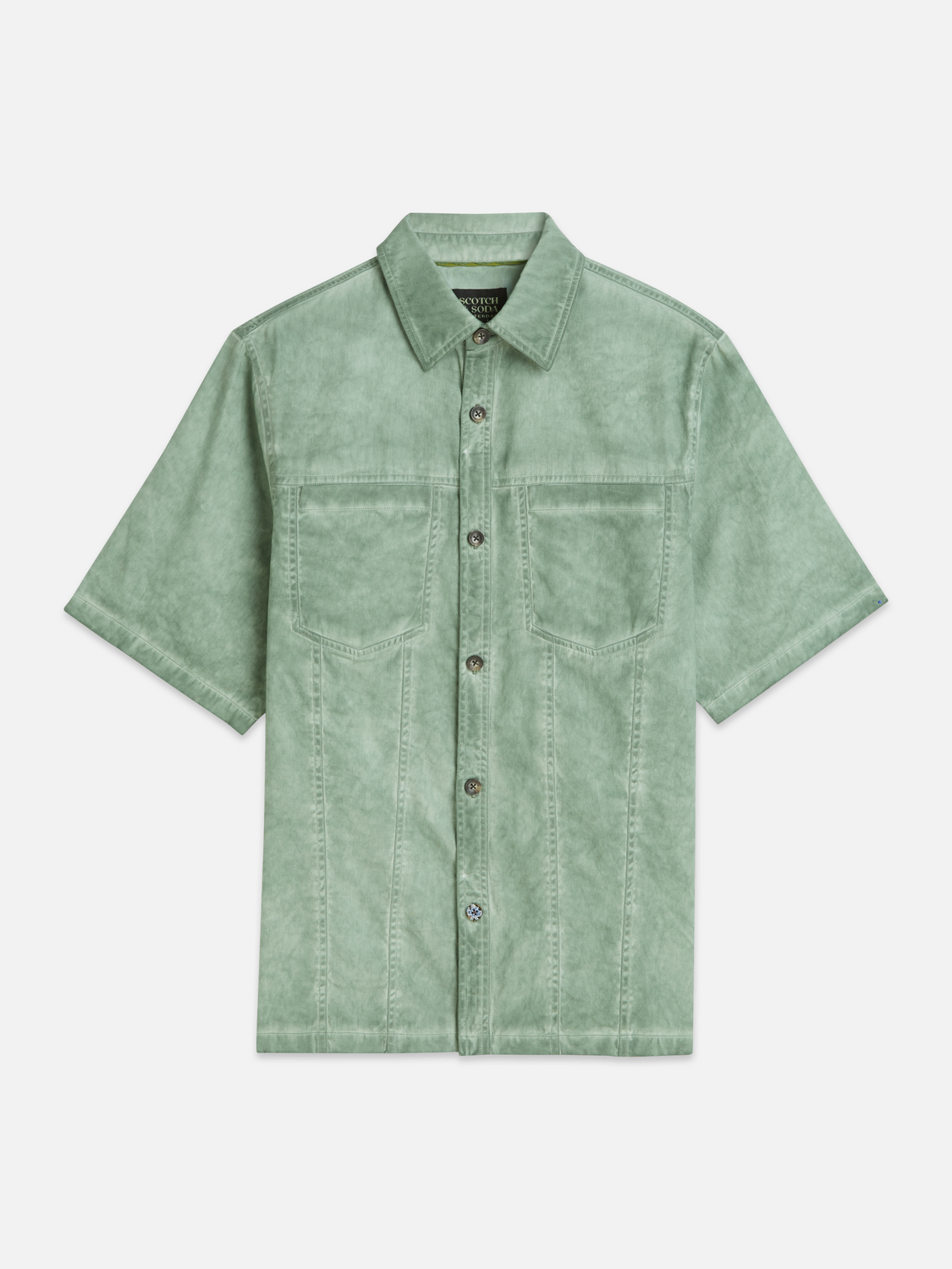 Washed Cotton Relaxed-Fit Short Sleeved Shirt
