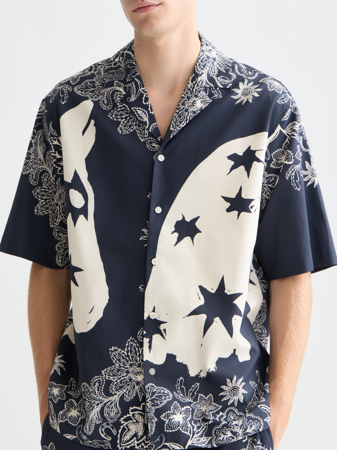 Printed Lyocell Short Sleeve Shirt