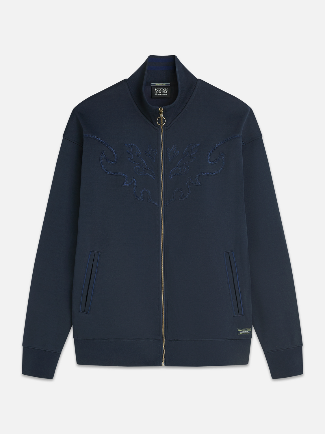 Interlock Embroidered Relaxed-Fit Zip-Through Track Jacket