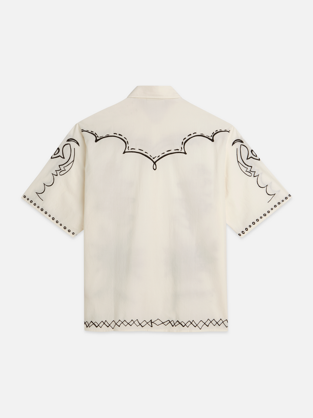 Embroidered Seersucker Relaxedfit Shortsleeved Shirt