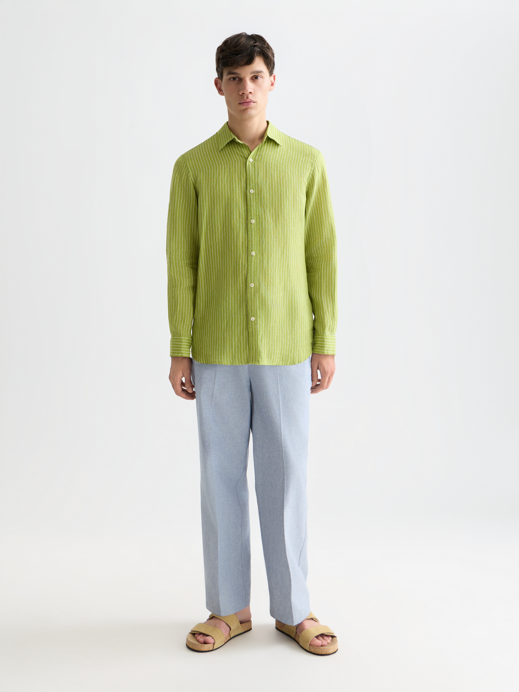 Linen Striped Regular-Fit Shirt