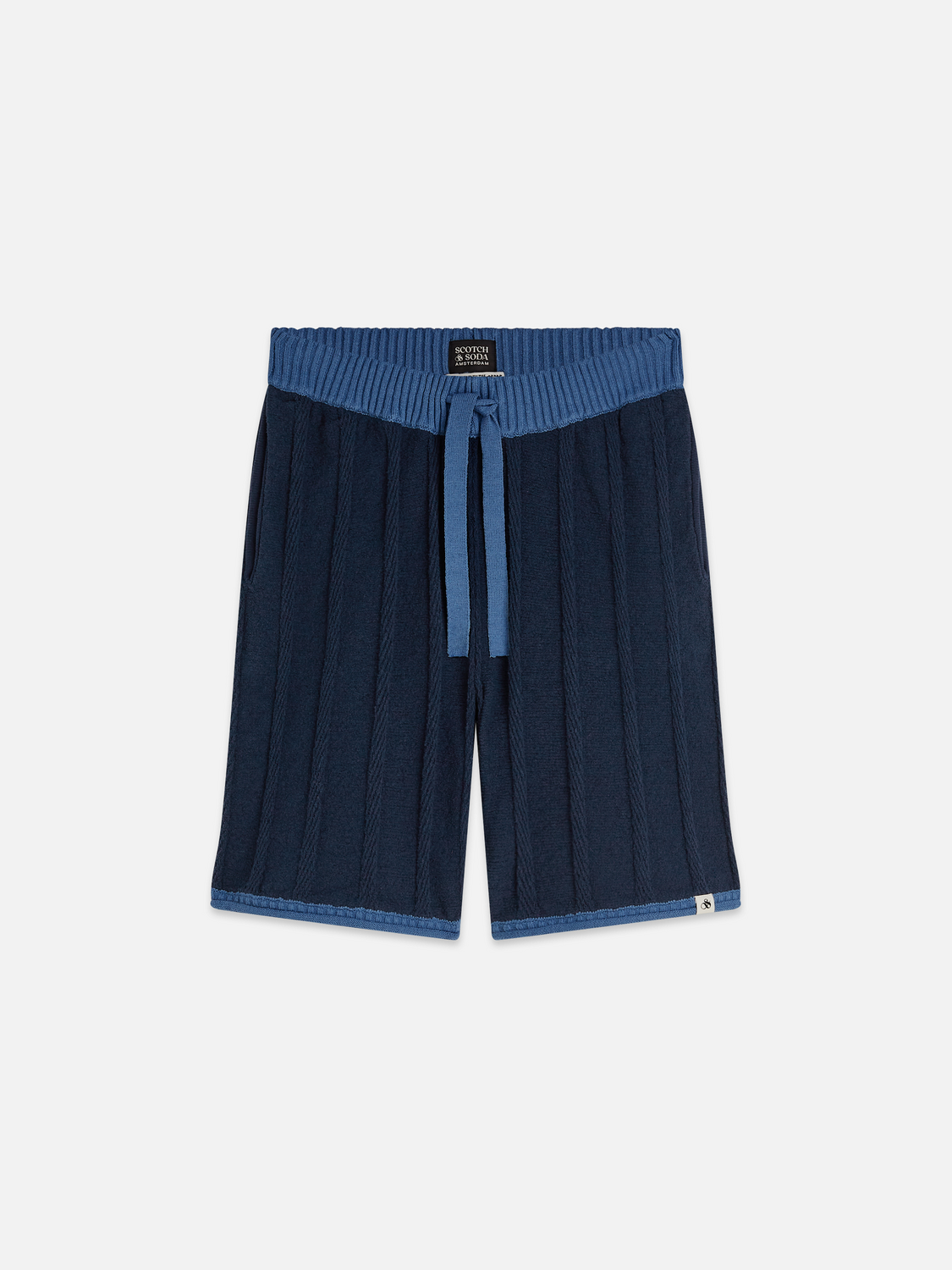 Scotch & Soda Drawstring Texture Slub Shorts in Natural for Men Scotch & Soda Drawstring Texture Slub Shorts in Natural for Men
