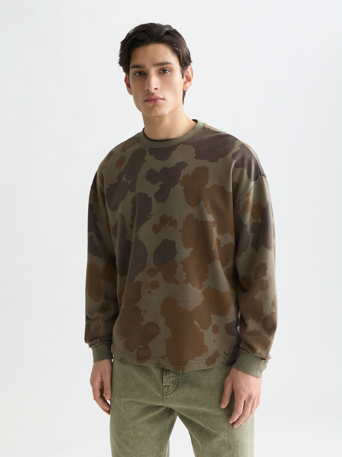 Printed Overdyed Loosefit Sweatshirt