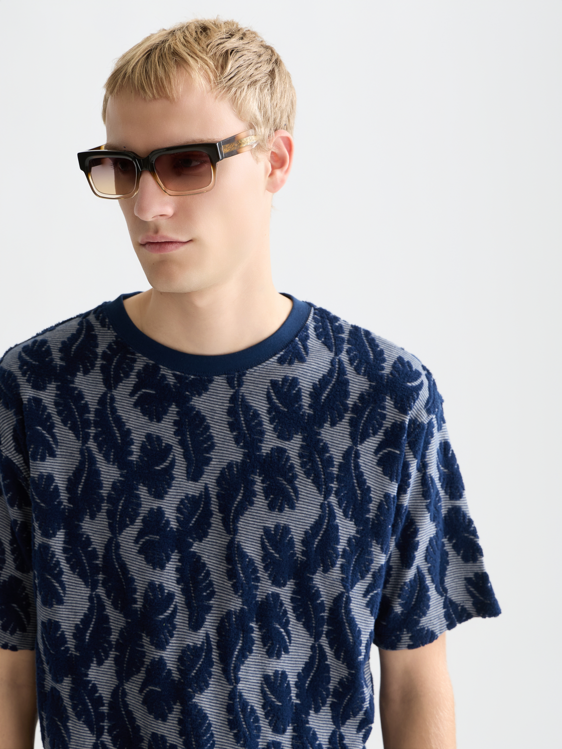 Jacquard Feeder Stripe Relaxed-Fit T-Shirt