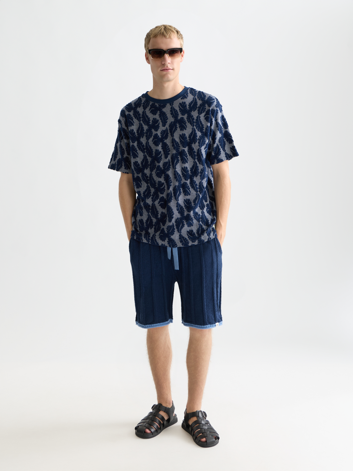 Jacquard Feeder Stripe Relaxed-Fit T-Shirt