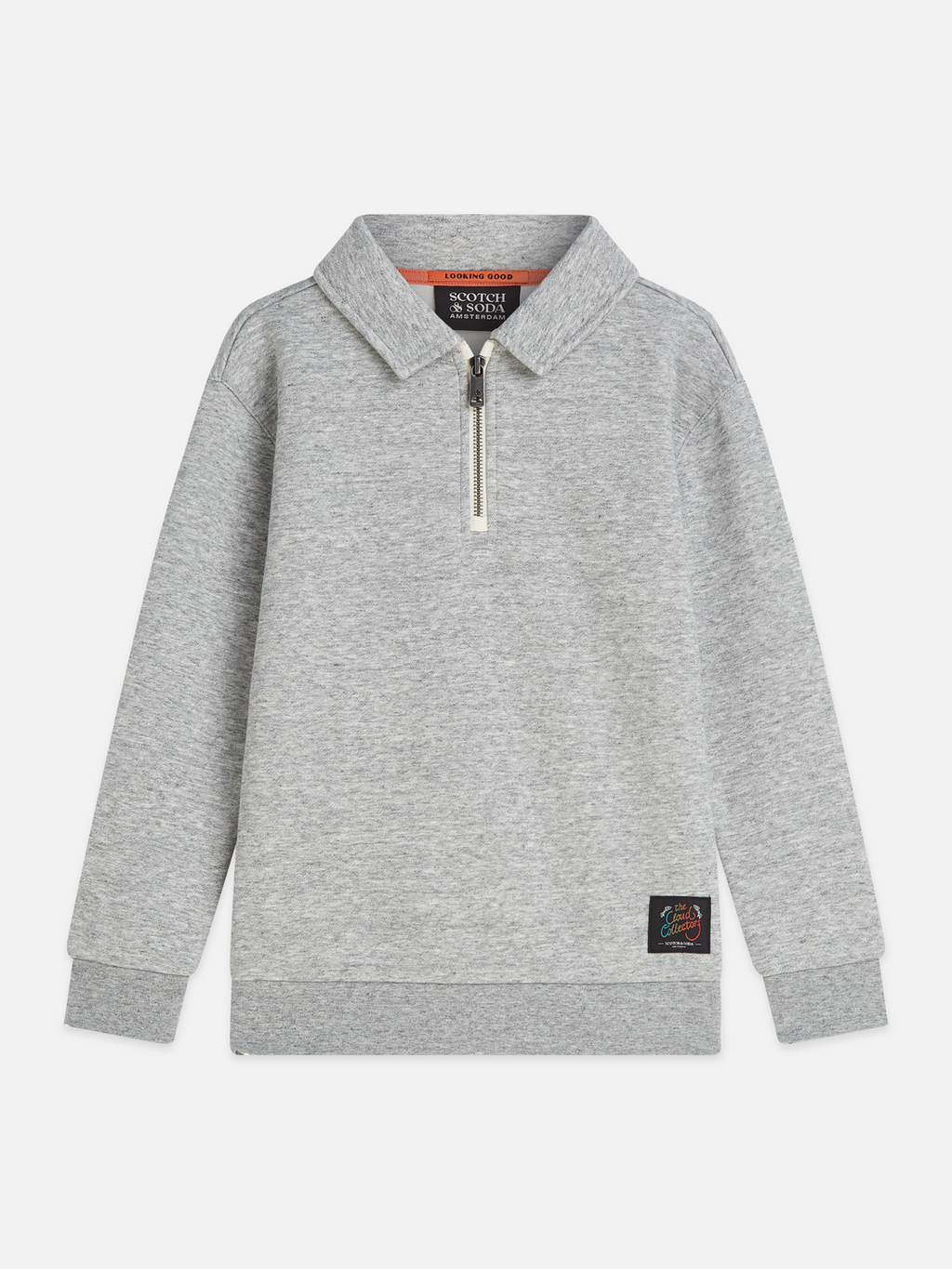 Boys' Mélange Relaxed-Fit Half Zip Sweatshirt